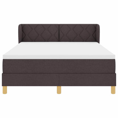 Letto a molle con testiera Marrone Scuro 140 x 190 cm Tessuto | homemem39