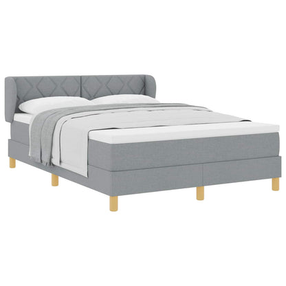 Letto a molle con testiera Grigio chiaro 140 x 200 cm Tessuto | homemem39