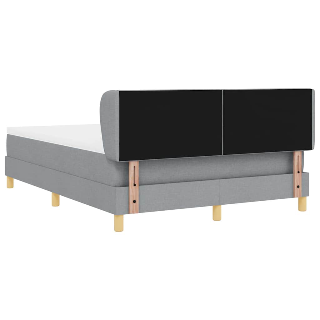 Letto a molle con testiera Grigio chiaro 140 x 200 cm Tessuto | homemem39