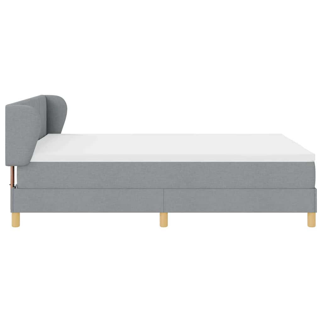 Letto a molle con testiera Grigio chiaro 140 x 200 cm Tessuto | homemem39