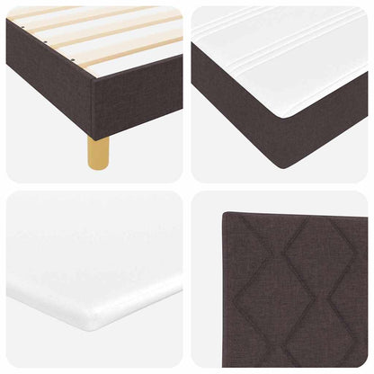Letto a molle con testiera Marrone Scuro 160 x 200 cm Tessuto | homemem39