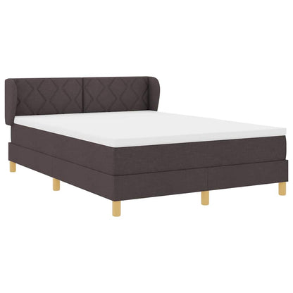 Letto a molle con testiera Marrone Scuro 160 x 200 cm Tessuto | homemem39