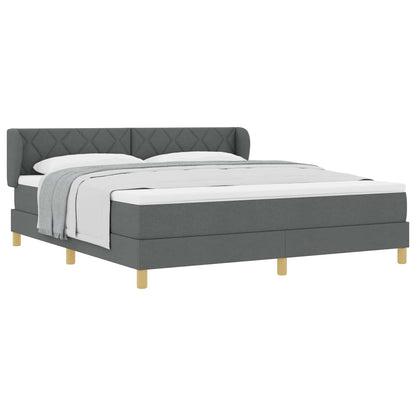 Letto a molle con testiera Grigio scuro 180 x 200 cm Tessuto