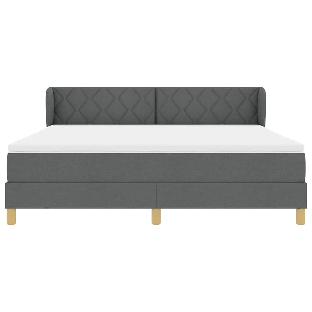 Letto a molle con testiera Grigio scuro 180 x 200 cm Tessuto | homemem39