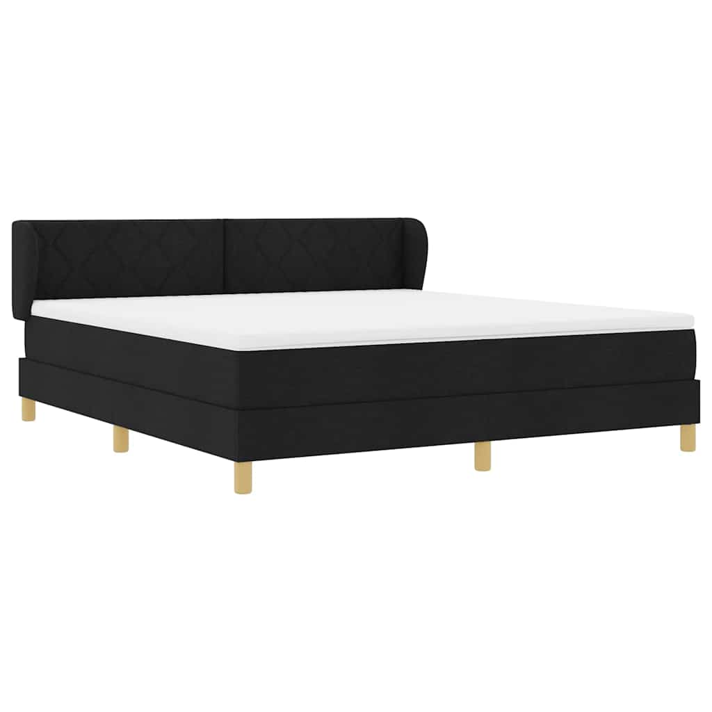 Letto a molle con testiera Nero 180 x 200 cm Tessuto | homemem39