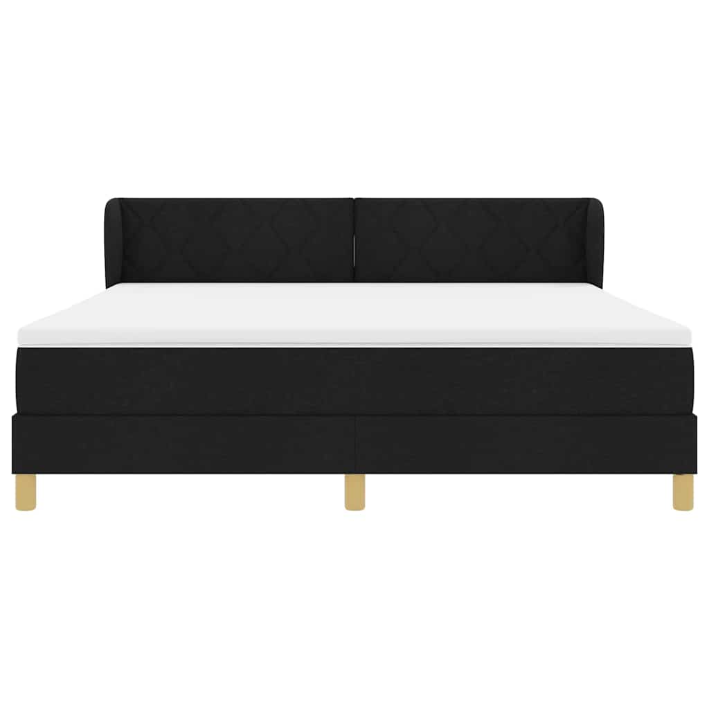 Letto a molle con testiera Nero 180 x 200 cm Tessuto | homemem39