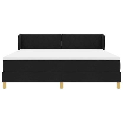 Letto a molle con testiera Nero 180 x 200 cm Tessuto | homemem39