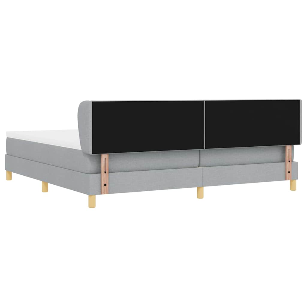 Letto a molle con testiera Grigio chiaro 200 x 200 cm Tessuto | homemem39