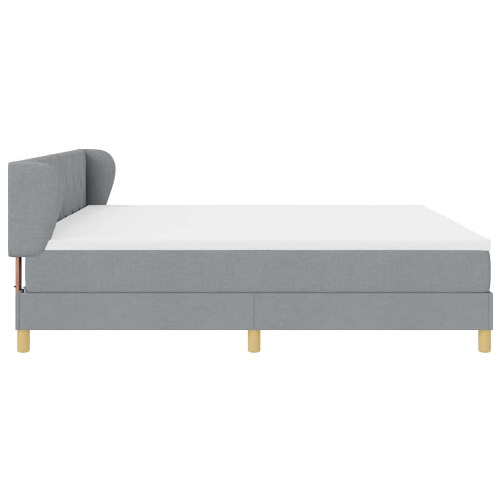 Letto a molle con testiera Grigio chiaro 200 x 200 cm Tessuto | homemem39