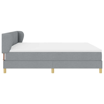Letto a molle con testiera Grigio chiaro 200 x 200 cm Tessuto | homemem39