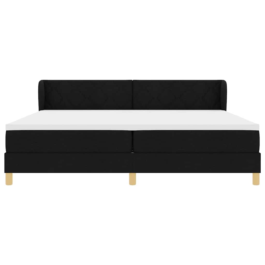 Letto a molle con testiera Nero 200 x 200 cm Tessuto | homemem39