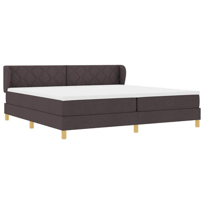 Letto a molle con testiera Marrone Scuro 200 x 200 cm Tessuto | homemem39