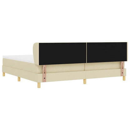 Letto a molle con testiera Crema 200 x 200 cm Tessuto | homemem39
