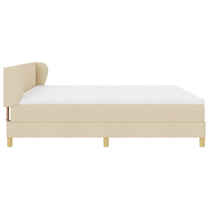 Letto a molle con testiera Crema 200 x 200 cm Tessuto | homemem39