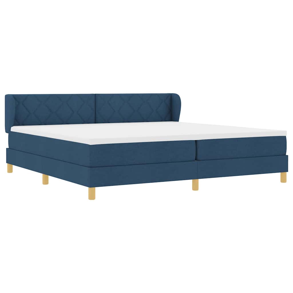 Letto a molle con testiera Blu 200 x 200 cm Tessuto | homemem39