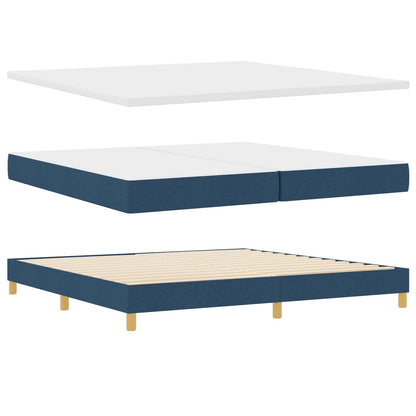 Letto a molle con testiera Blu 200 x 200 cm Tessuto | homemem39