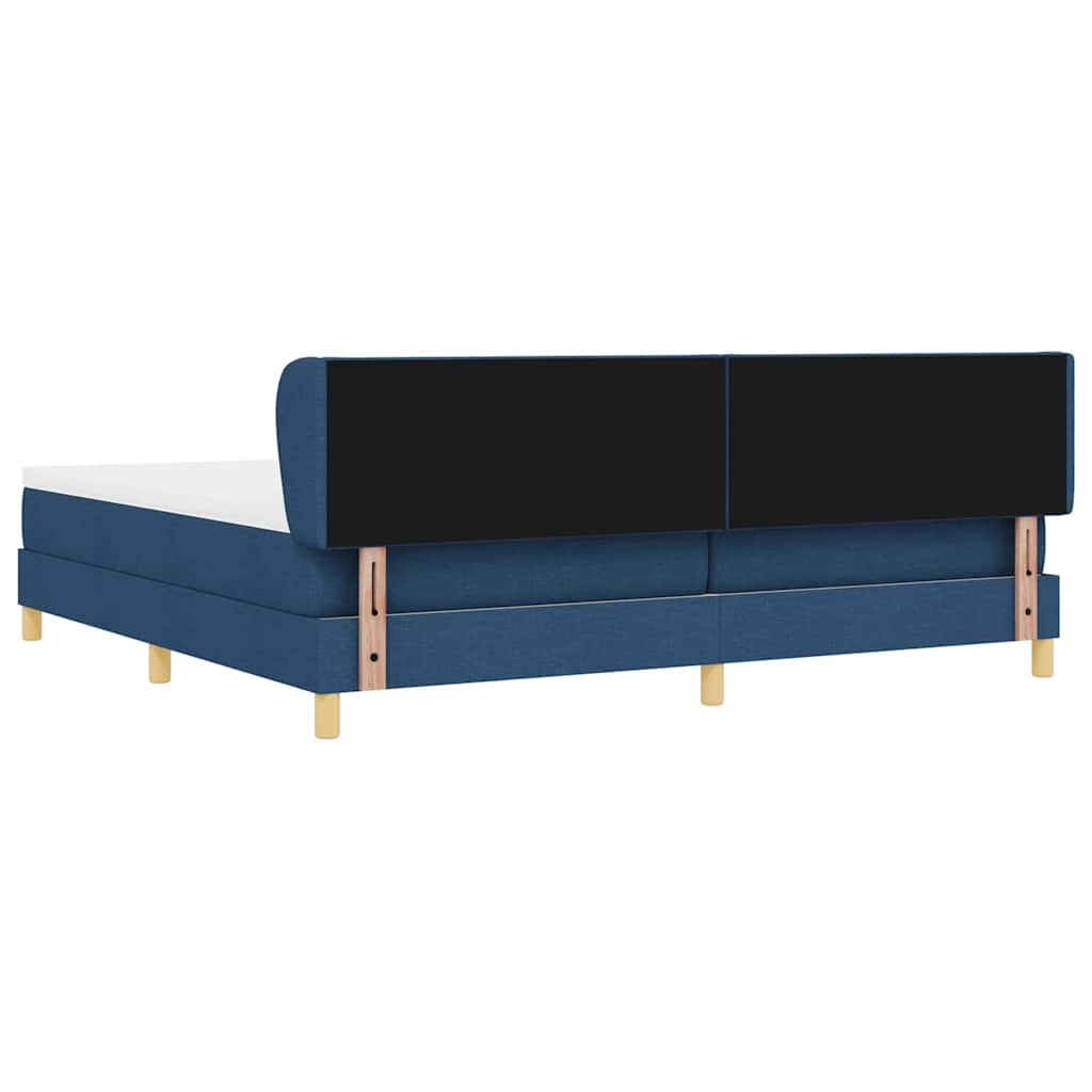 Letto a molle con testiera Blu 200 x 200 cm Tessuto | homemem39
