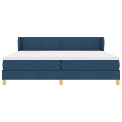 Letto a molle con testiera Blu 200 x 200 cm Tessuto | homemem39