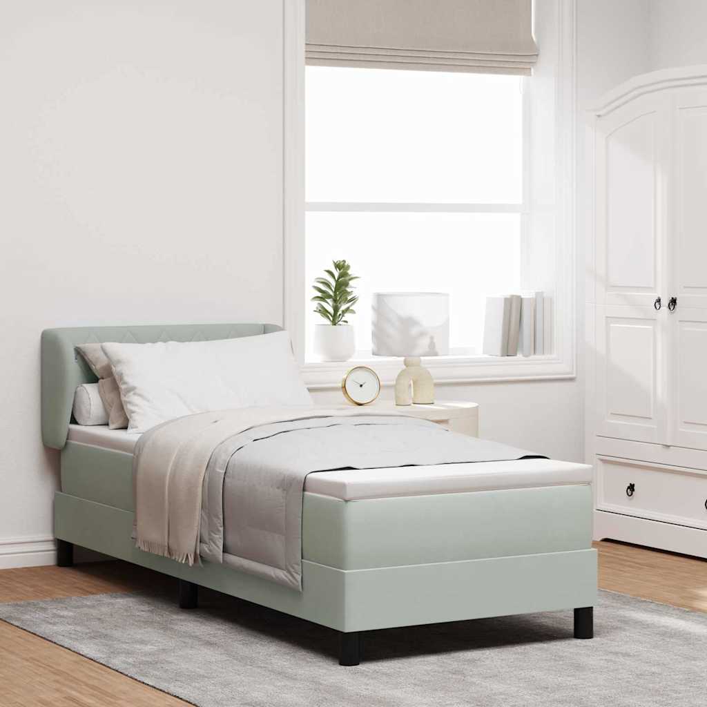 Letto a molle con testiera Grigio chiaro 80 x 200 cm Velluto | homemem39