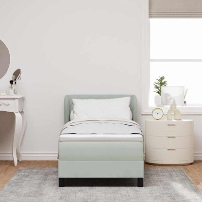 Letto a molle con testiera Grigio chiaro 80 x 200 cm Velluto | homemem39