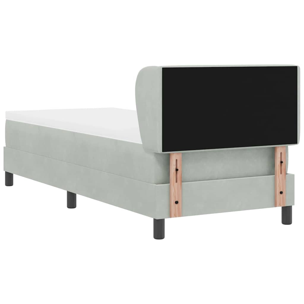 Letto a molle con testiera Grigio chiaro 80 x 200 cm Velluto | homemem39