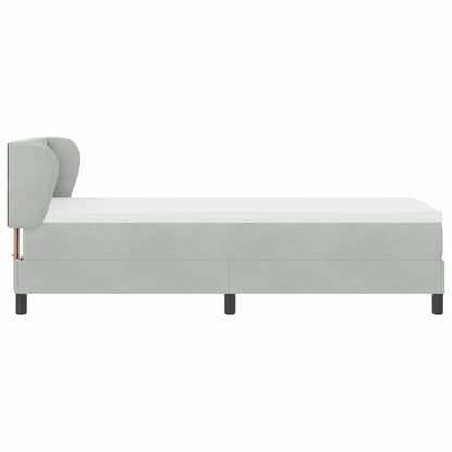 Letto a molle con testiera Grigio chiaro 80 x 200 cm Velluto | homemem39
