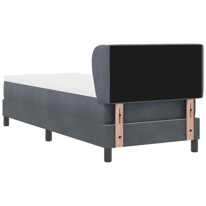 Letto a molle con testiera Grigio scuro 80 x 200 cm Velluto | homemem39