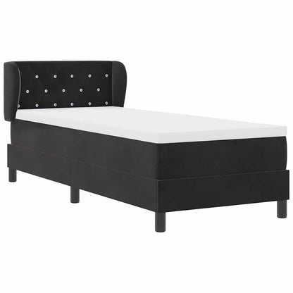 Letto a molle con testiera Nero 80 x 200 cm Velluto | homemem39