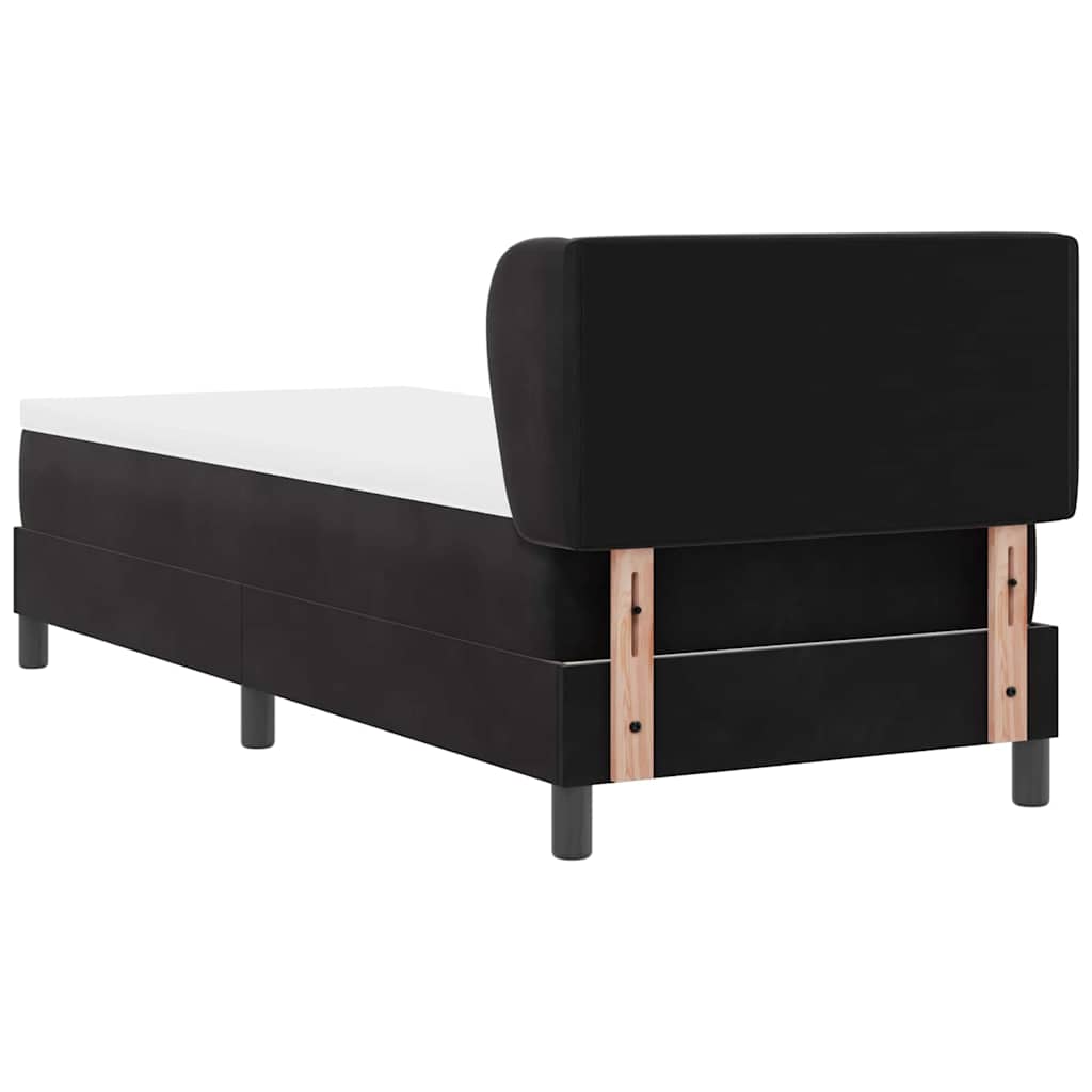 Letto a molle con testiera Nero 80 x 200 cm Velluto | homemem39
