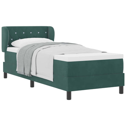 Letto a molle con testiera Verde scuro 80 x 200 cm Velluto | homemem39