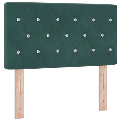 Letto a molle con testiera Verde scuro 80 x 200 cm Velluto | homemem39