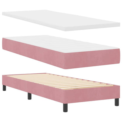 Letto a molle con testiera Rosa 80 x 200 cm Velluto | homemem39