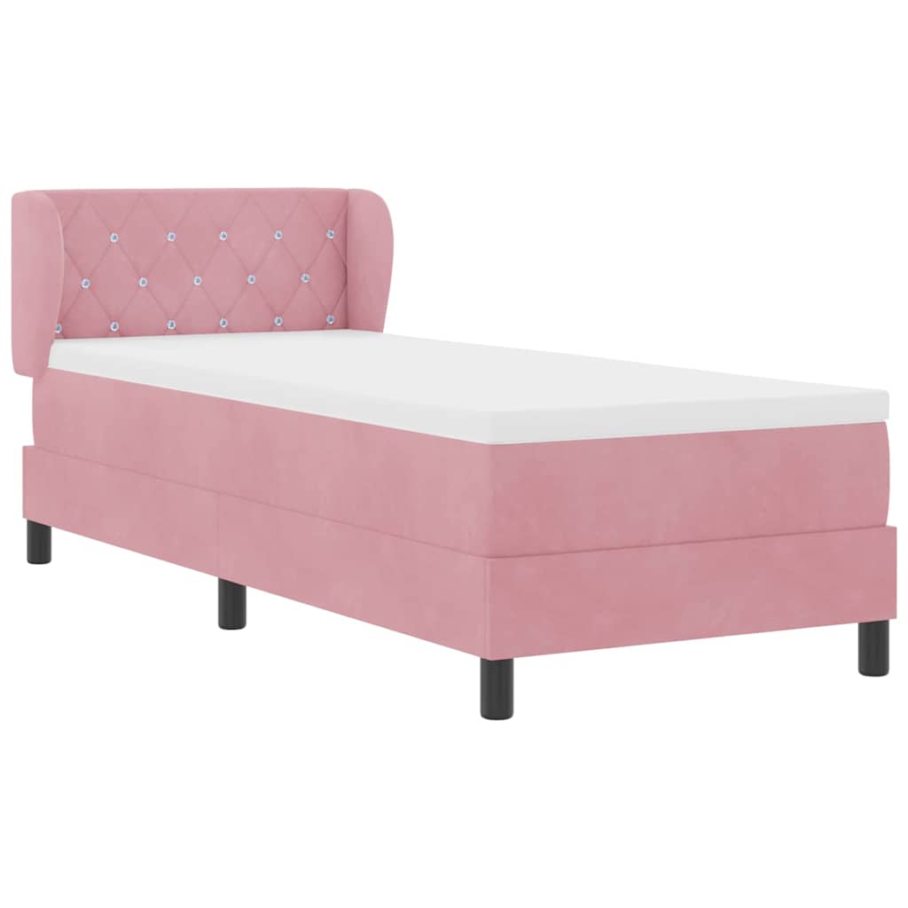 Letto a molle con testiera Rosa 80 x 200 cm Velluto | homemem39