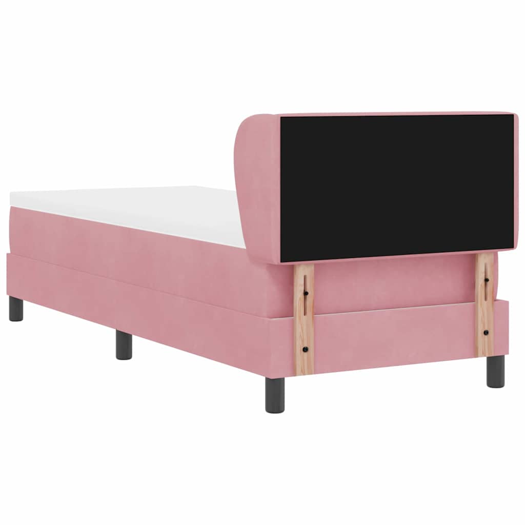 Letto a molle con testiera Rosa 80 x 200 cm Velluto | homemem39