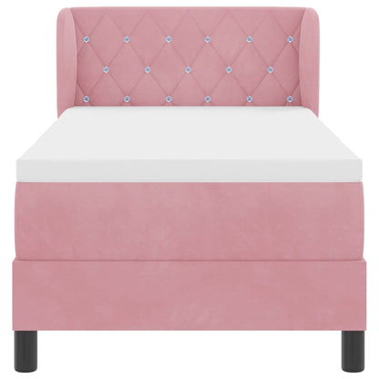 Letto a molle con testiera Rosa 80 x 200 cm Velluto | homemem39