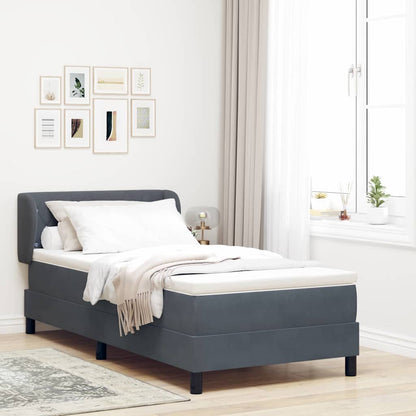 Letto a molle con testiera Grigio scuro 90 x 190 cm Velluto | homemem39