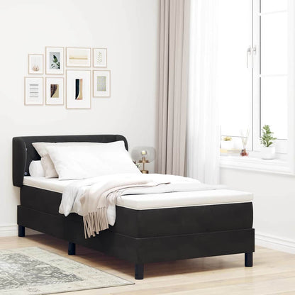 Letto a molle con testiera Nero 90 x 190 cm Velluto | homemem39