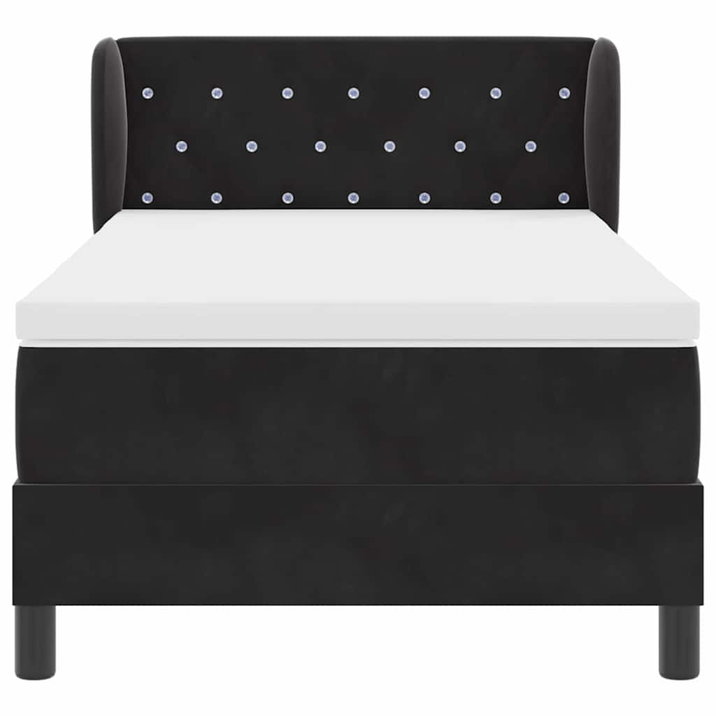 Letto a molle con testiera Nero 90 x 190 cm Velluto | homemem39