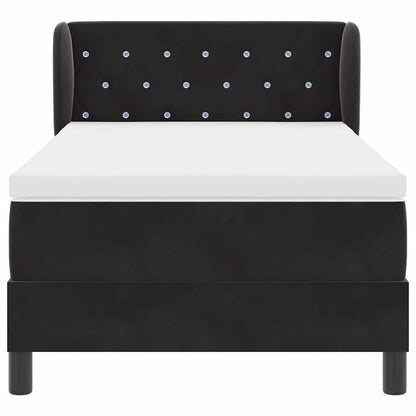 Letto a molle con testiera Nero 90 x 190 cm Velluto | homemem39