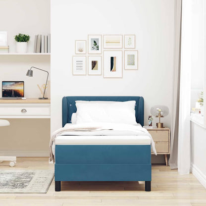 Letto a molle con testiera Blu scuro 90 x 190 cm Velluto | homemem39