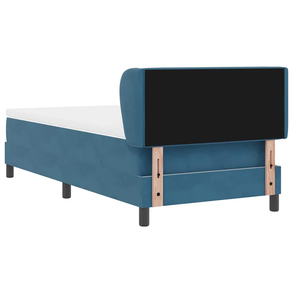 Letto a molle con testiera Blu scuro 90 x 190 cm Velluto | homemem39
