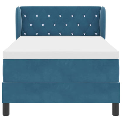 Letto a molle con testiera Blu scuro 90 x 190 cm Velluto | homemem39