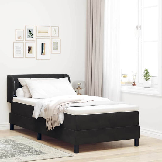 Letto a molle con testiera Nero 90 x 200 cm Velluto | homemem39