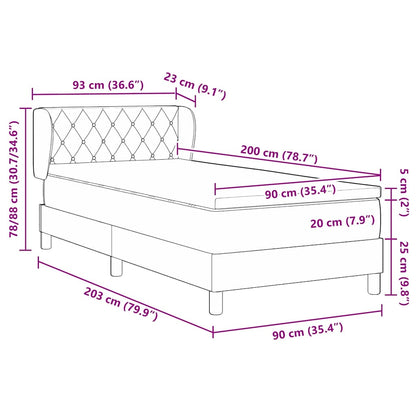 Letto a molle con testiera Verde scuro 90 x 200 cm Velluto | homemem39