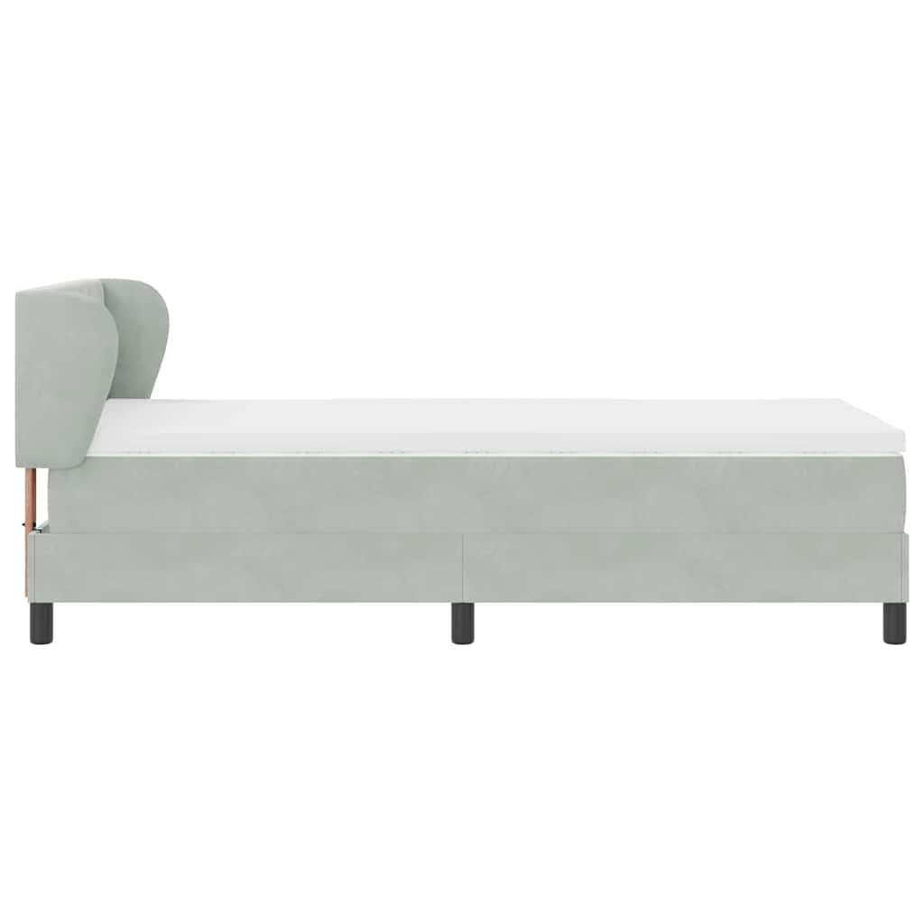 Letto a molle con testiera Grigio chiaro 100 x 200 cm Velluto | homemem39
