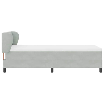 Letto a molle con testiera Grigio chiaro 100 x 200 cm Velluto | homemem39