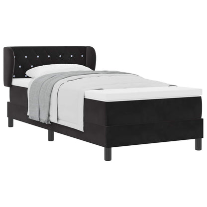 Letto a molle con testiera Nero 100 x 200 cm Velluto | homemem39