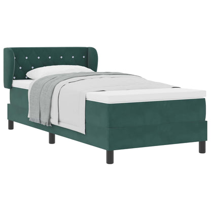 Letto a molle con testiera Verde scuro 100 x 200 cm Velluto | homemem39