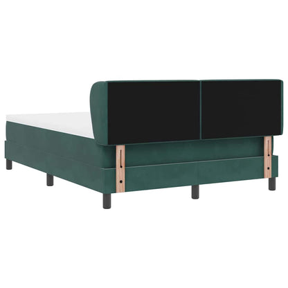 Letto a molle con testiera Verde scuro 140 x 190 cm Velluto | homemem39