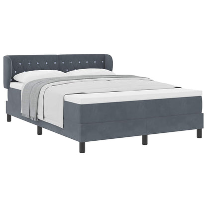 Letto a molle con testiera Grigio scuro 140 x 200 cm Velluto | homemem39